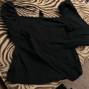 wild fable black long sleeve square neckline